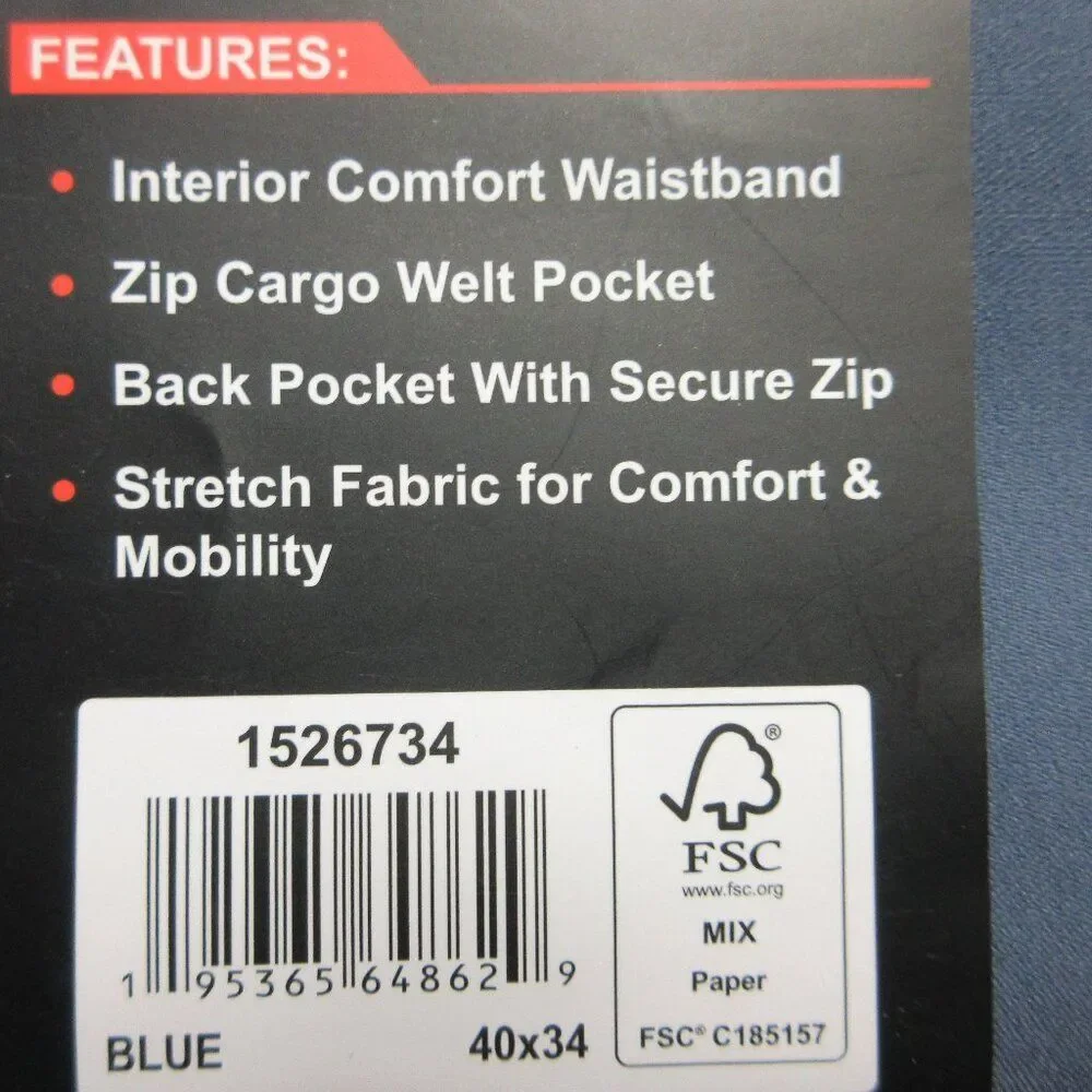 GERRY Venture Hiking Work Commuter Tech Pant 40x34 Cargo Utility Blue Grey 2 NWT
